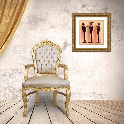 Entre femmes I Gold Ornate Wood Framed Art Print with Double Matting by Johanna