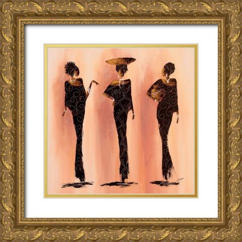 Entre femmes I Gold Ornate Wood Framed Art Print with Double Matting by Johanna