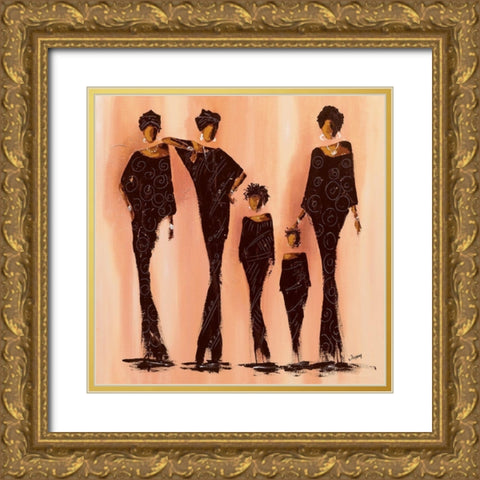 Entre femmes II Gold Ornate Wood Framed Art Print with Double Matting by Johanna