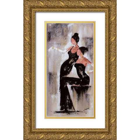 Histoires de filles I Gold Ornate Wood Framed Art Print with Double Matting by Johanna