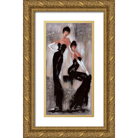 Histoires de filles II Gold Ornate Wood Framed Art Print with Double Matting by Johanna
