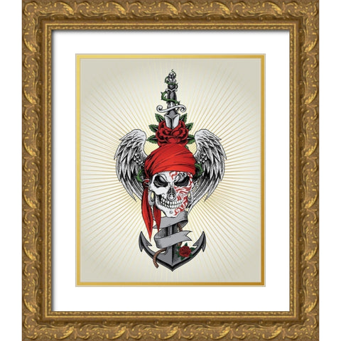 Pirate des Anges Gold Ornate Wood Framed Art Print with Double Matting by Braun Studio