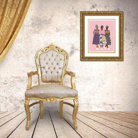 Girlzband Gold Ornate Wood Framed Art Print with Double Matting by BRAUN Studio