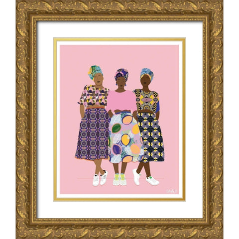 Girlzband Gold Ornate Wood Framed Art Print with Double Matting by BRAUN Studio