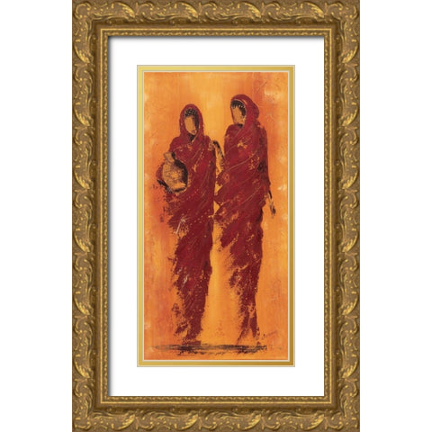 Femmes marocaines I Gold Ornate Wood Framed Art Print with Double Matting by Johanna