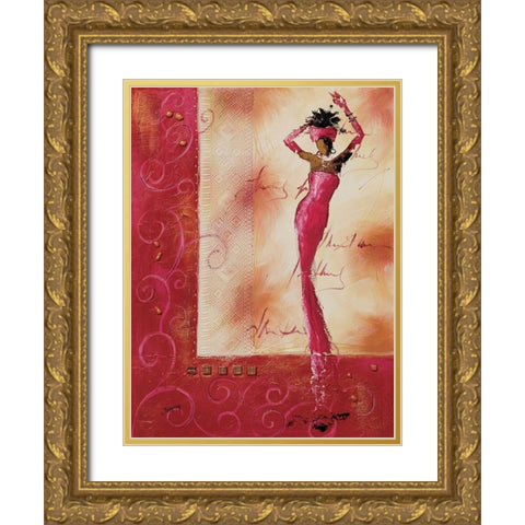 Allez venez danser I Gold Ornate Wood Framed Art Print with Double Matting by Johanna