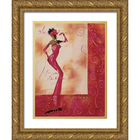 Allez venez danser II Gold Ornate Wood Framed Art Print with Double Matting by Johanna
