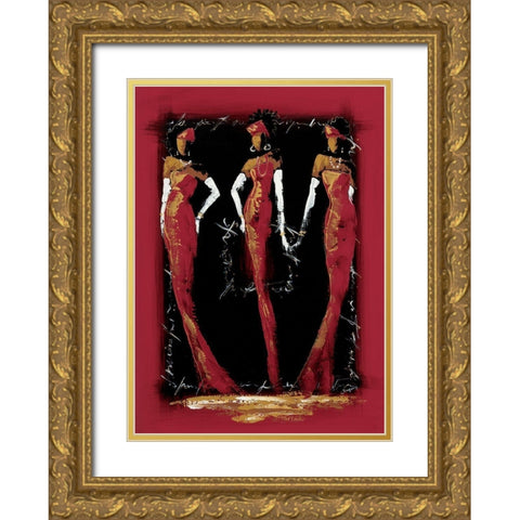 Elegantes II Gold Ornate Wood Framed Art Print with Double Matting by Johanna