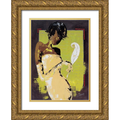La lettre damour I Gold Ornate Wood Framed Art Print with Double Matting by Johanna