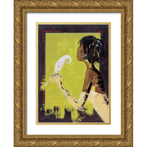 La lettre damour II Gold Ornate Wood Framed Art Print with Double Matting by Johanna
