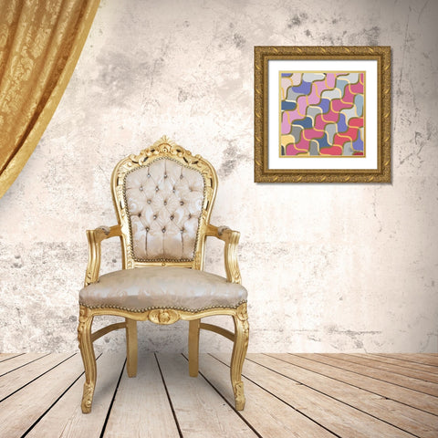 A Game with Abstract Shapes XXVIII Gold Ornate Wood Framed Art Print with Double Matting by Medeiros, Celito