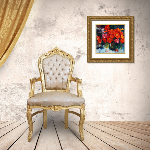 Flowers Fragrance Gold Ornate Wood Framed Art Print with Double Matting by Bond