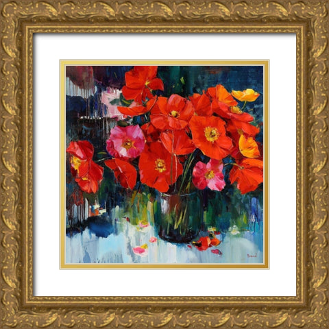 Flowers Fragrance Gold Ornate Wood Framed Art Print with Double Matting by Bond