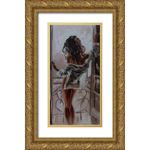 I am Waiting for You Gold Ornate Wood Framed Art Print with Double Matting by Luniak, Monika