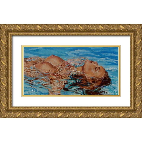 Relax Time Gold Ornate Wood Framed Art Print with Double Matting by Luniak, Monika