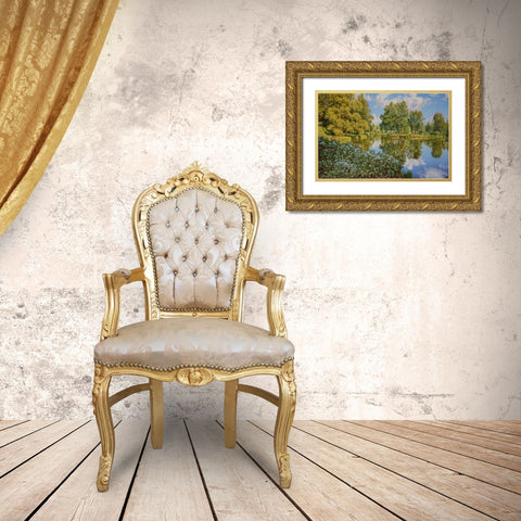 The Lake Gold Ornate Wood Framed Art Print with Double Matting by Adamov, Alexey