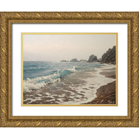 The Surf Gold Ornate Wood Framed Art Print with Double Matting by Adamov, Alexey