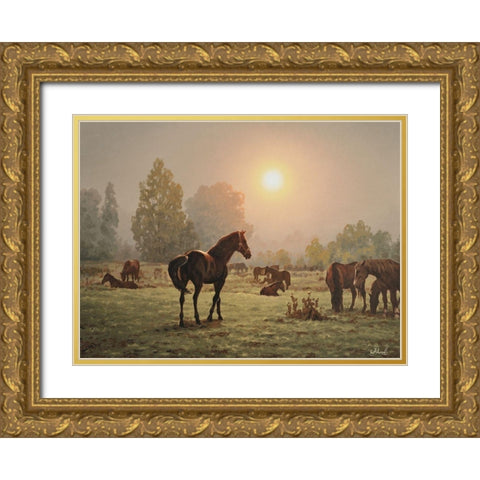 Satisfaction Gold Ornate Wood Framed Art Print with Double Matting by Adamov, Alexey