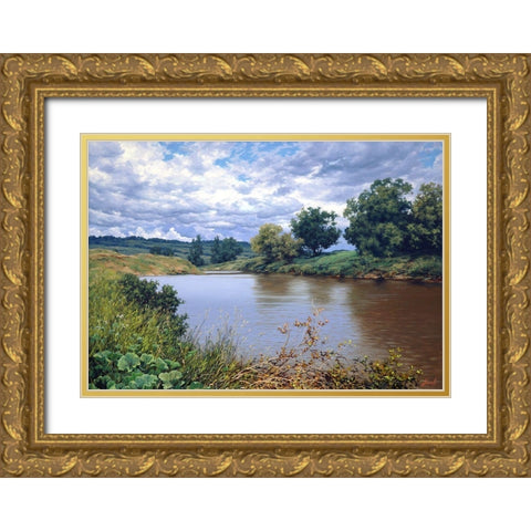 Hot Summer Gold Ornate Wood Framed Art Print with Double Matting by Adamov, Alexey