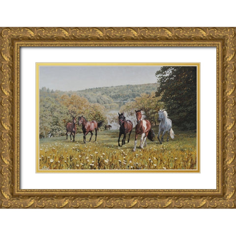 Enjoy the Space Gold Ornate Wood Framed Art Print with Double Matting by Adamov, Alexey