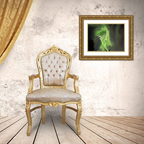 Northern Lights Iceland I Gold Ornate Wood Framed Art Print with Double Matting by Bures, Josef