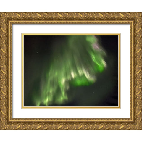 Northern Lights Iceland II Gold Ornate Wood Framed Art Print with Double Matting by Bures, Josef