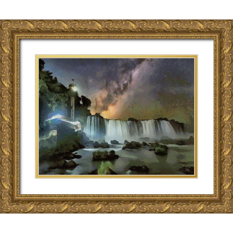 Milky Way I Gold Ornate Wood Framed Art Print with Double Matting by Medeiros, Celito