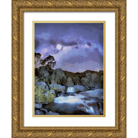 Milky Way II Gold Ornate Wood Framed Art Print with Double Matting by Medeiros, Celito