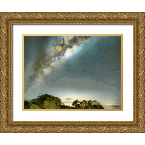 Milky Way IV Gold Ornate Wood Framed Art Print with Double Matting by Medeiros, Celito