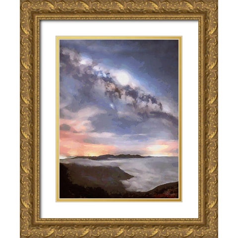 Milky Way V Gold Ornate Wood Framed Art Print with Double Matting by Medeiros, Celito