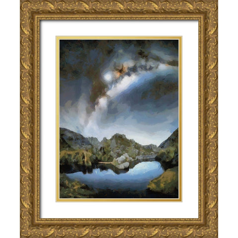 Milky Way VI Gold Ornate Wood Framed Art Print with Double Matting by Medeiros, Celito