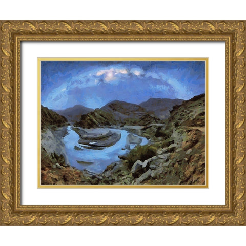 Milky Way VIII Gold Ornate Wood Framed Art Print with Double Matting by Medeiros, Celito