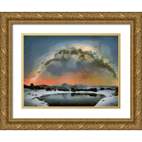 Milky Way IX Gold Ornate Wood Framed Art Print with Double Matting by Medeiros, Celito