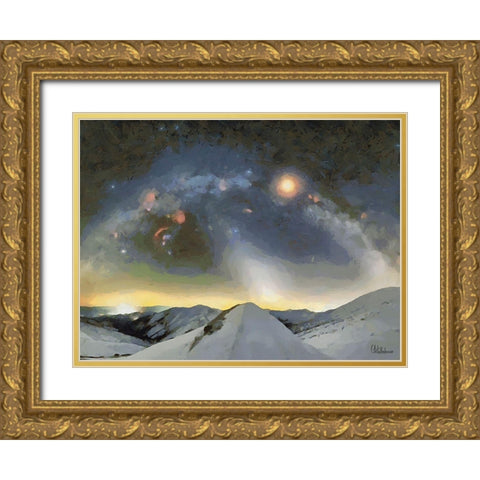 Milky Way XI Gold Ornate Wood Framed Art Print with Double Matting by Medeiros, Celito