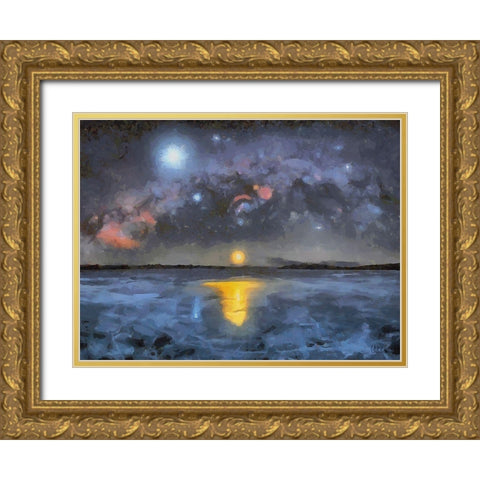 Milky Way XII Gold Ornate Wood Framed Art Print with Double Matting by Medeiros, Celito