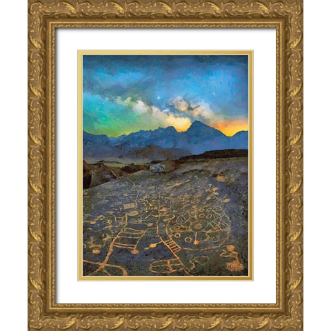 Milky Way XIII Gold Ornate Wood Framed Art Print with Double Matting by Medeiros, Celito