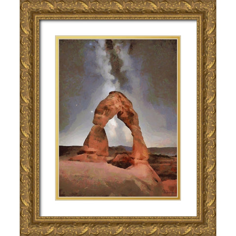Milky Way XV Gold Ornate Wood Framed Art Print with Double Matting by Medeiros, Celito