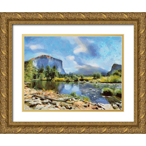 Yosemite NP2 Gold Ornate Wood Framed Art Print with Double Matting by Medeiros, Celito