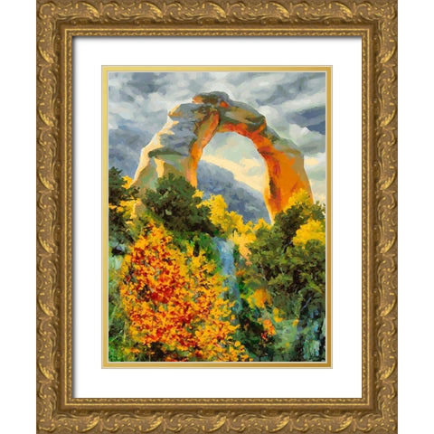 National Parks 4 Gold Ornate Wood Framed Art Print with Double Matting by Medeiros, Celito