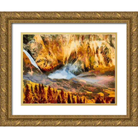 Great Yellowstone NP 2 Gold Ornate Wood Framed Art Print with Double Matting by Medeiros, Celito