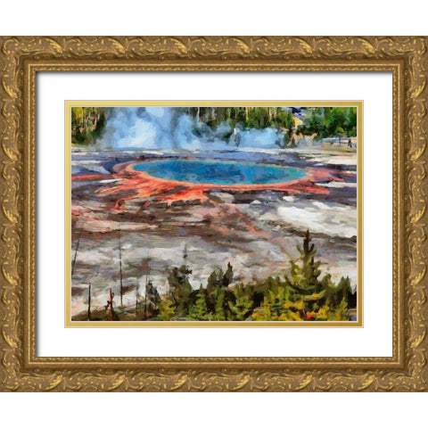 Great Yellowstone NP 3 Gold Ornate Wood Framed Art Print with Double Matting by Medeiros, Celito