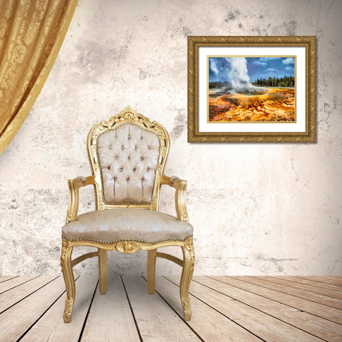 Great Yellowstone NP 5 Gold Ornate Wood Framed Art Print with Double Matting by Medeiros, Celito