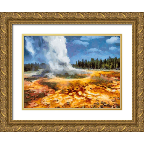 Great Yellowstone NP 5 Gold Ornate Wood Framed Art Print with Double Matting by Medeiros, Celito