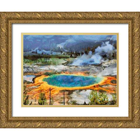 Great Yellowstone NP 6 Gold Ornate Wood Framed Art Print with Double Matting by Medeiros, Celito