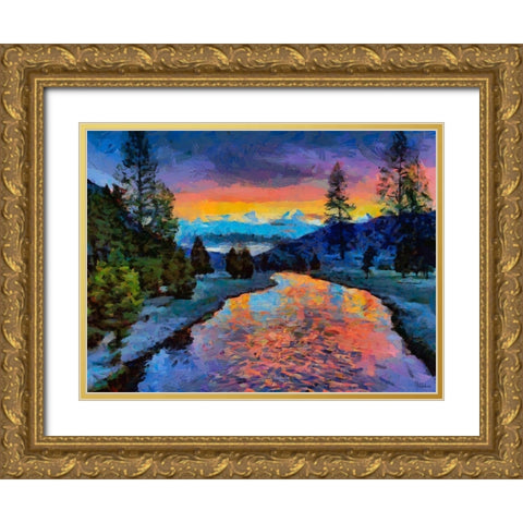 Great Yellowstone NP 8 Gold Ornate Wood Framed Art Print with Double Matting by Medeiros, Celito