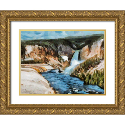 Great Yellowstone NP 9 Gold Ornate Wood Framed Art Print with Double Matting by Medeiros, Celito