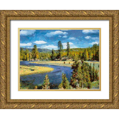Great Yellowstone NP 13 Gold Ornate Wood Framed Art Print with Double Matting by Medeiros, Celito