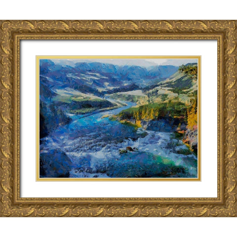 Great Yellowstone NP 15 Gold Ornate Wood Framed Art Print with Double Matting by Medeiros, Celito