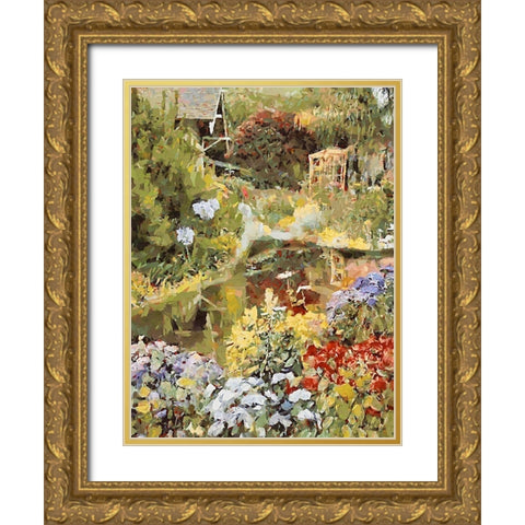 Landscapes in Monet StyleXXI Gold Ornate Wood Framed Art Print with Double Matting by Medeiros, Celito