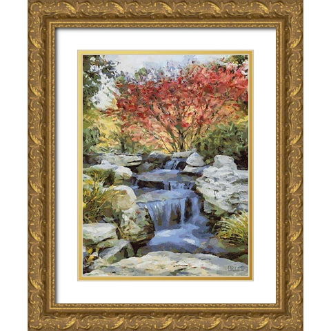 Landscapes in Monet Style XXIII Gold Ornate Wood Framed Art Print with Double Matting by Medeiros, Celito